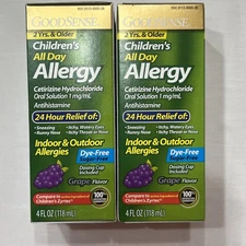 2 PK GoodSense All Day Allergy for Children Cetirizine Hydrochloride Syrup 10/25
