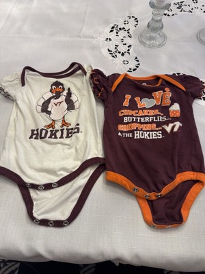 Team Athletics size 3/6 months Virgina Tech Hokies 2 bodysuit with ruffled arms
