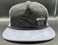 Quicksilver Boys Hat Corduroy Blue Black Snapback Rope Trucker Baseball Cap