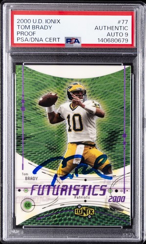 2000 U.D. IONIX PROOF #77 TOM BRADY ROOKIE RC PSA AUTHENTIC DNA AUTO 9