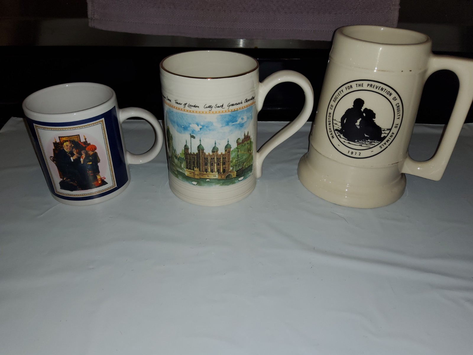 One Beer Stein, One Pottery Mug, One Norman Rockwell Coffee Cup