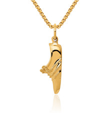 14K Solid Yellow Gold Jogging Shoe Necklace