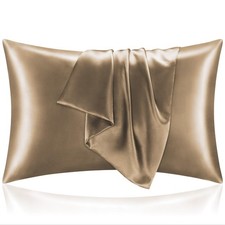 Satin Pillowcase 2 Pack, King 20x36, Hair Skin Care, Tawny Brown