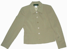 HARVE BENARD Size 8 Khaki Beige POLY BLAZER Washable NWT Womens NEW