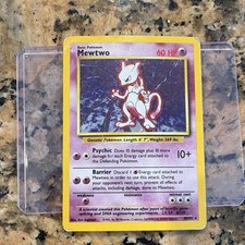 Pokémon Mewtwo Base Set Holo Rare 010/102 60 HP English Ken Sugimori