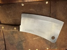 Lamson 7" Meat Cleaver with Brass Riveted Wooden Walnut Handle Made In USA