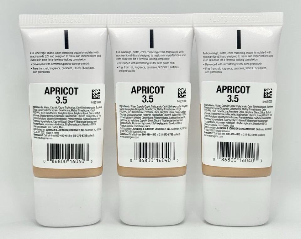 Neutrogena Clear Coverage Flawless Matte CC Face Cream - Apricot 3.5 - (3 Pack) - Image 2 of 3