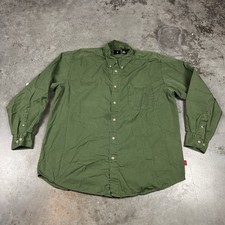 Vintage Levi  s Shirt Mens Large Green Button Up Long Sleeve Flaws Preppy Preowne