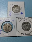 3 Standing Liberty Quarters 1929 – 90% Silver US Coins