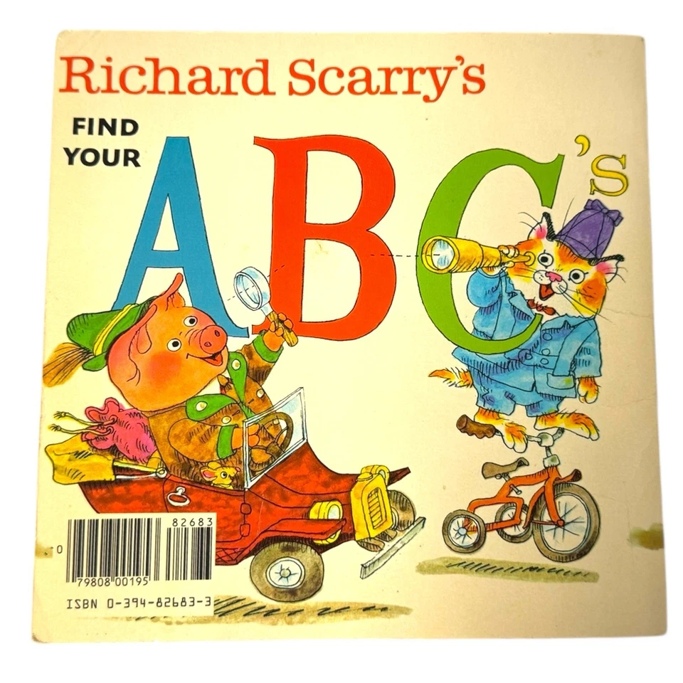 VTG Richard Scarry Books Find Your ABCs My House Lowly Worm Word Book Lot of 3 Foto 2 de 4