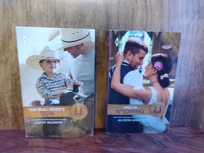 Harlequin Western Hearts 2 Book Lot McDavid Bull Rider's Son Leigh Wed Wyoming