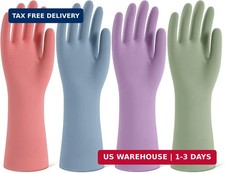 Rubber Cleaning Gloves for Dishwashing, 4 Pairs Reusable Kitchen Gloves for Wash