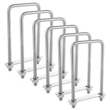 6 Pcs Square U Bolt (3/8'' X 3'' X 7''), 304 Stainless Steel U-Bolts for Automob