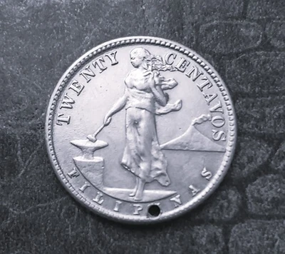 Philippines 20 Centavos US. Administration 1944 D Denver Silver N°538 - Photo 1/2