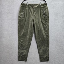 Athleta Women Activewear Pants 16 Green Nylon Spandex/elastane Ankle Zipper 27"