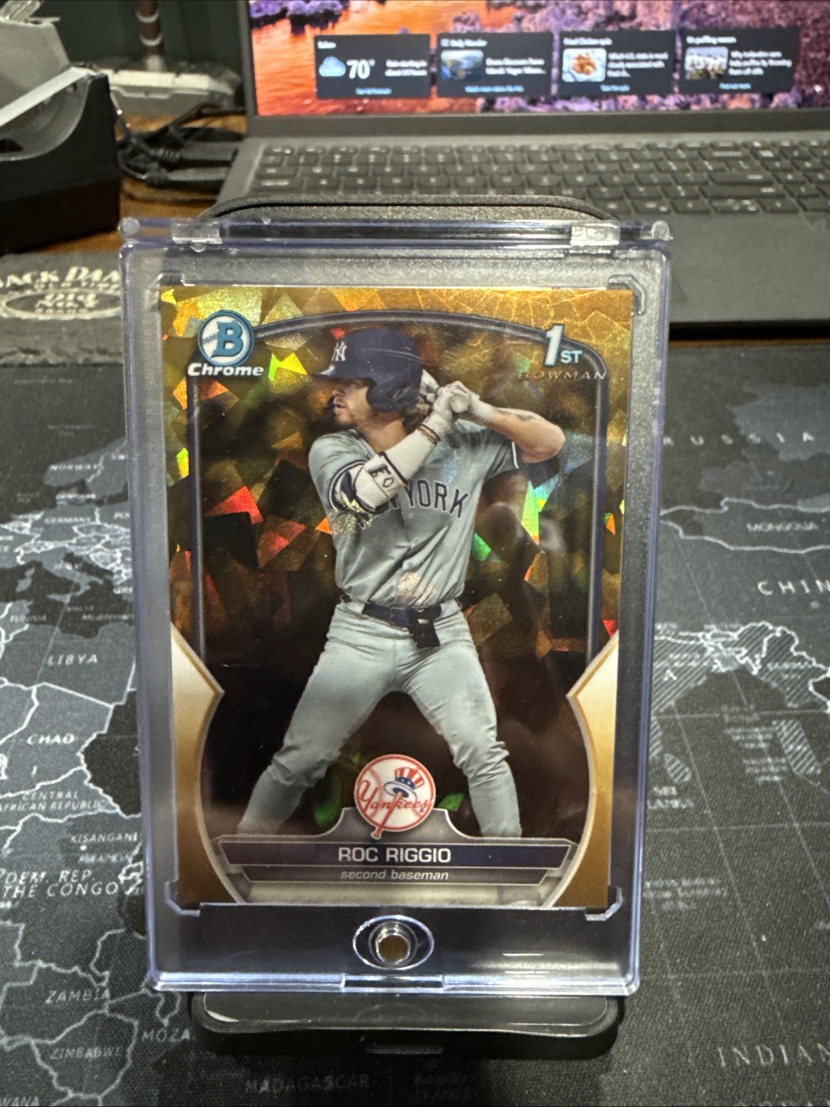 🔥2023 Bowman Chrome 1st Gold Sapphire Refractor Roc Riggio BDC-30 #/50⚾️🔥