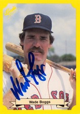 Wade Boggs autographed baseball card 1987 Classic Update #105 Yellow (Red Sox)