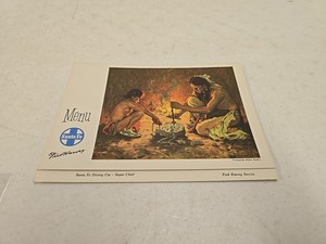 Vintage Santa Fe AT&SF Railroad Super Chief Fred Harvey Dinner Menu