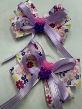 Build a Bear Hair Bow 2 Matching Bows Home sewn OOAK Pony tails Ear bows e