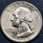 1945 S Washington Quarter 25c Silver BU UNC GEM Brilliant Uncirculated #97208