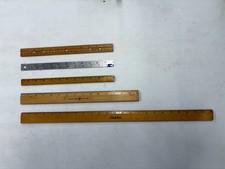 VINTAGE WOODEN RULER COLLECTION LOT 12" 15" 24" RARE - FREE SHIPPING