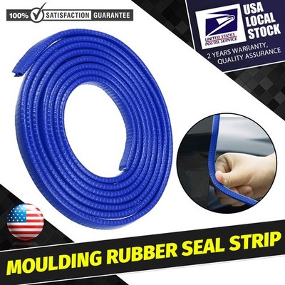 Rubber Edge Trim Blue 20FT Flexible U Shape Seal Strip For Cars Trucks Door