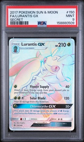 2017 Pokemon Sun & Moon Secret #150 FA Lurantis Gx PSA 9 MINT