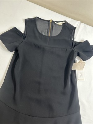 Cooper & Ella Cold Shoulder Emilia Dress In Black XS NWT MSRP $235