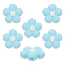 Knitting Needle Point Protectors, 6Pcs Needle Tip Stoppers Flower, Sky Blue