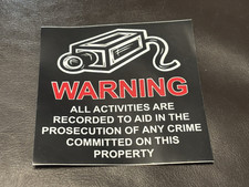 CCTV Home Security Sticker Video Camera Warning Surveillance Record 4  x 4  4PK