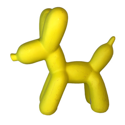 Jeff Koons Art Inspired Yellow Balloon Dog Figurine Small Sculpture Ceramic 7''