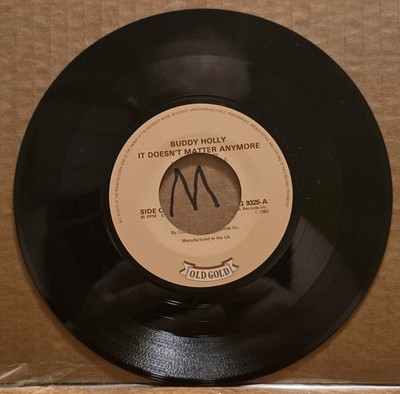 Buddy Holly: it doesn't matter anymore/raining in my heart - VG+ | 1984 Reissue