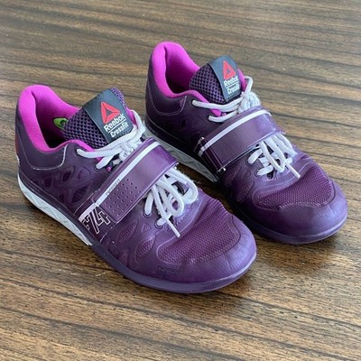 Reebok Womens R Crossfit Lifter 2 Training Shoes Purple White V65906 Lace Up 8.5