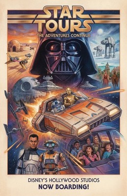 【最終処分売切価格】STAR TOURS ポスター ディズニーランド Disney Star Tours Adventure Continues 12x18 Poster Wall Art Home