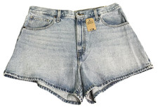 Levi's High Waisted Mom Shorts Womens 34 Blue Denim High Rise 3" Inseam 90s New