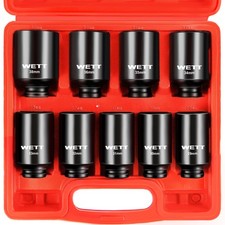 Wett 12 Drive Deep Large Impact Socket Set 1-18-1-12 9pc Black