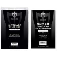 100 Max Pro Silver Age Comic Book Archival 2-mil Bags + Acid Free Backer Boards