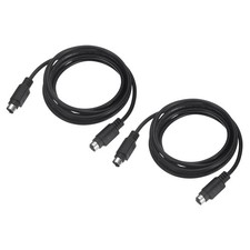 2Pcs PS/2 Mouse and Keyboard Cable 6P 6.56 Feet Male to Male, Black