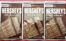 Hershey's Milk Chocolate Bar ~ Giant Size 7.56 ounce ~ Lot of 3 Free Ship USA