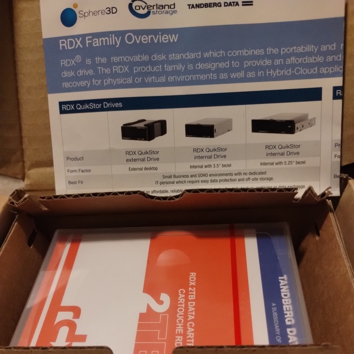 Tandberg Data RDX Cartridge 2TB Removable Disk Media | eBay