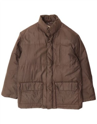Ciesse Piumini Mens Loose Fit Padded Jacket IT 48 Small Brown Cotton UP20
