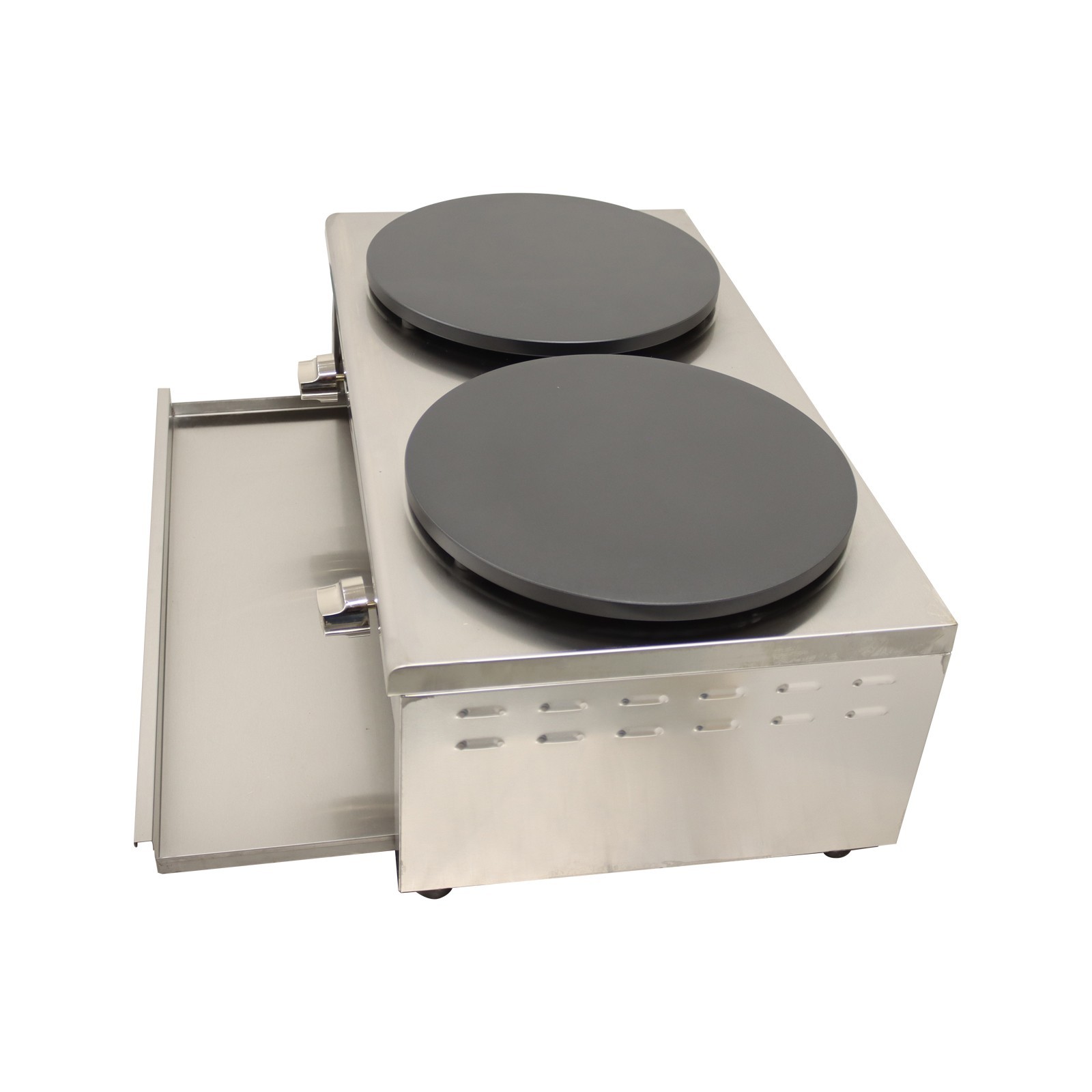 LP GAS Commercial Crepe Maker Waffle Maker Double Station Pancake Machine 15.7"