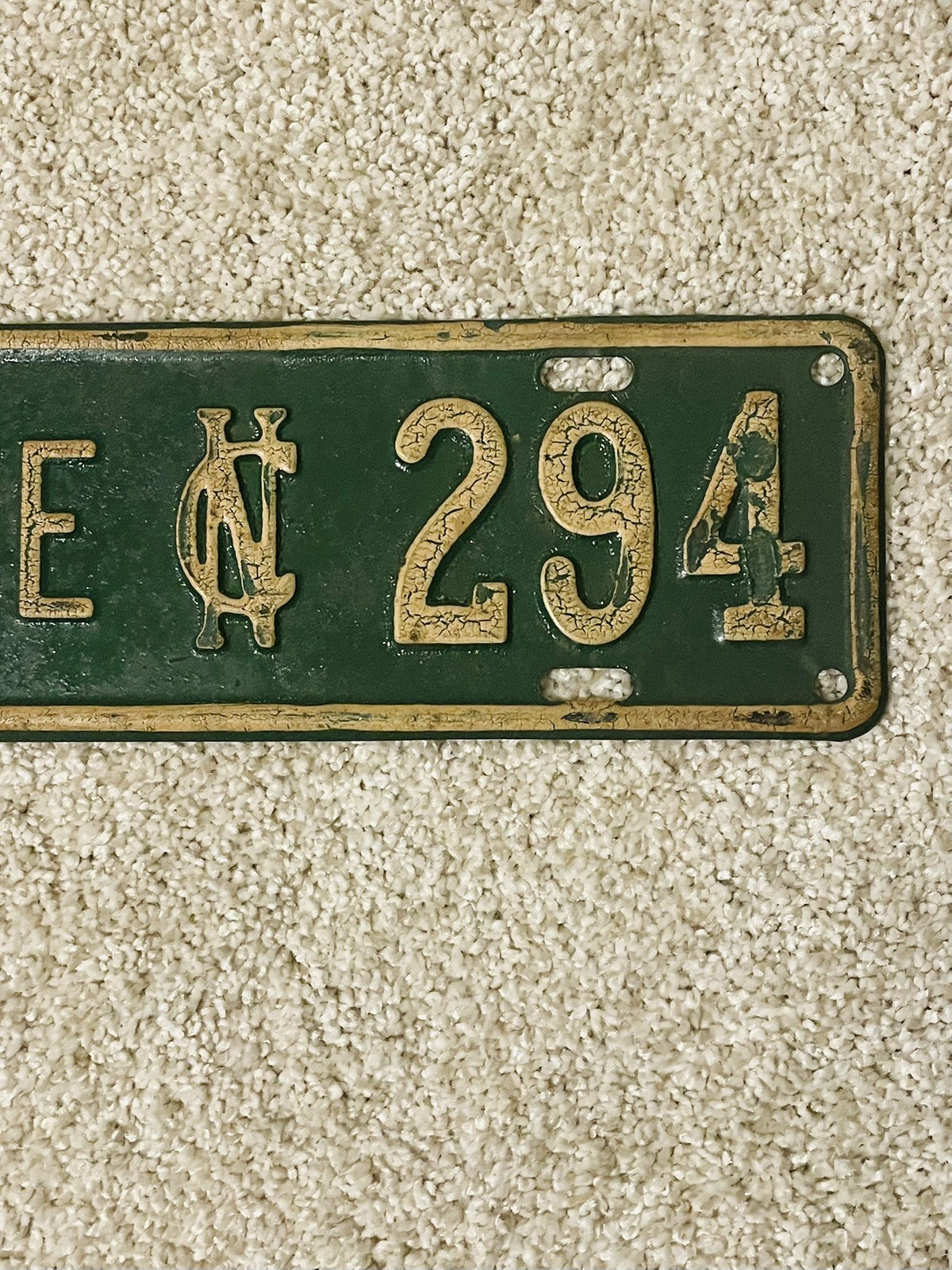 1928 MEBANE North Carolina City license plate Topper Tag - Repainted-Used #294
