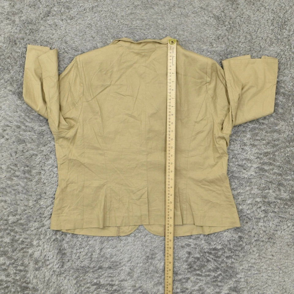 Blazer para mujer Lane Bryant talla 16 tres botones beige manga 3/4 lino liso Foto 4 de 4