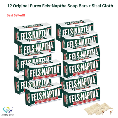 #ad Purex 12 Fels Naptha Laundry Soap Bars 5oz2 Sisal Pouches Stain Remover Bundle $39.99