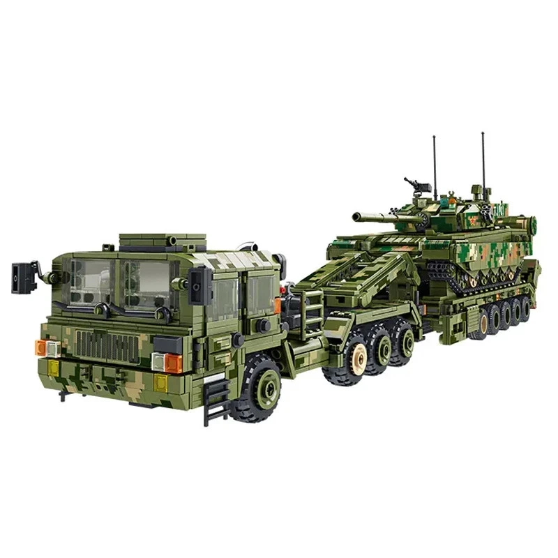 MOC WW2 Military 99A Tank Transporter Building Blocks DIY Bricks Model Kids Toys - Image 2 of 4