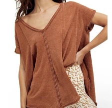 We the Free People S Small Sammie Tee Tshirt Copper Oversized Slouchy