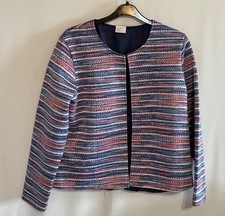 ANNE DE LANCAY Womens blue, white and pink jacket size M