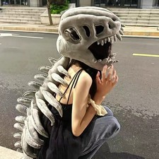 Dinosaur skeleton headgear plush toy doll Halloween costume funny cosplay