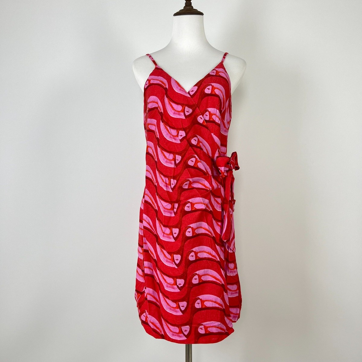open lace back dress Farm Rio Delicate Chintz Pink Mini Dress Xs main image 0